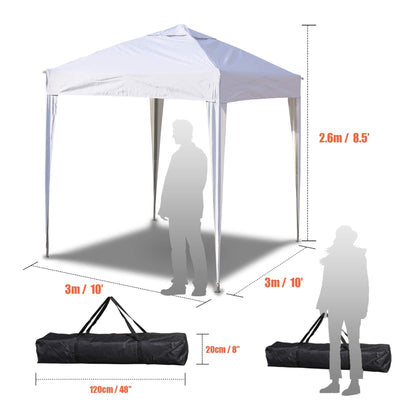 SANHENG Pop Up Gazebo, Pop Up Tent Heavy Duty, Fully Waterproof, All Weather Gazebo ideal for Outdoor Party Camping (3x3m no sides,White)
