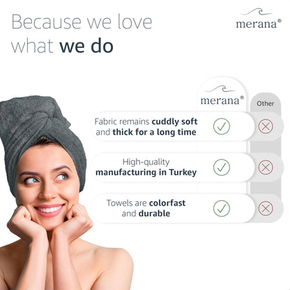 Merana OSLO towel set | quick-drying, soft & lint-free | terry luxury quality | 100% cotton terrycloth | OEKO-TEX | 590 GSM