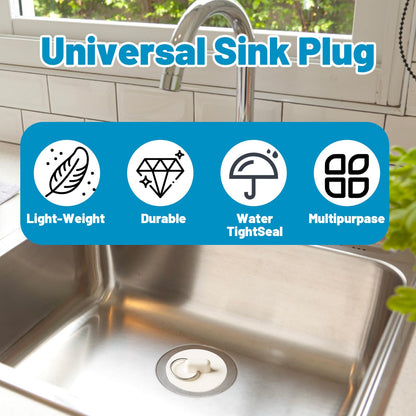 Sink Plugs, Bath Plug Replacement, Universal Bath Plug, Set of 8, Durable Rubber Design, Fits Most Sink and Bathtub Drains, Easy to Install and Remove