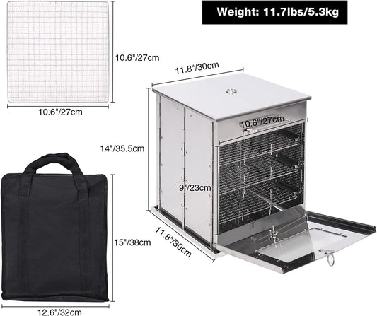 REDCAMP foldable camping oven with 3-tier grill, stainless steel oven for propane oven baking, grilling, outdoor cooking
