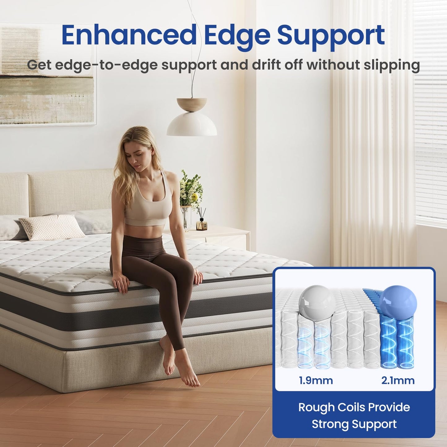 BedStory Single Mattrress 3FT, 10.3 Inch Pocket Sprung Hybrid Mattress for Pressure Relief & Back Pain Relief – Medium Firm 90x190x26 cm