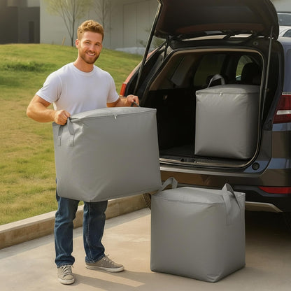 3-Pack 240l Large Moving Bags – Heavy Duty Waterproof Removal Bag with Double Zip Pulls,Ideal for Moving, College Dorms, Loft Storage