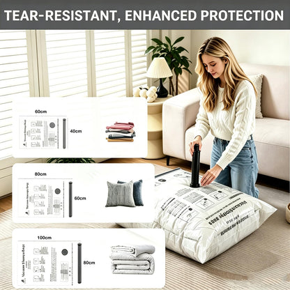 Bighan Vacuum Storage Bags 9 Pack(3 Large + 3 Medium + 3 Small) Reusable Space Saver Bags Vacuum Compression Zipper Storage Bags with Airtight Valve