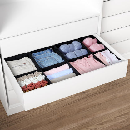 ORLISA Drawer Organiser for PAX 100 Drawers (100x58cm), 8 Pack Closet Organiser Set, Fabric Drawer Dividers & Wardrobe Organisers for Clothes Storage