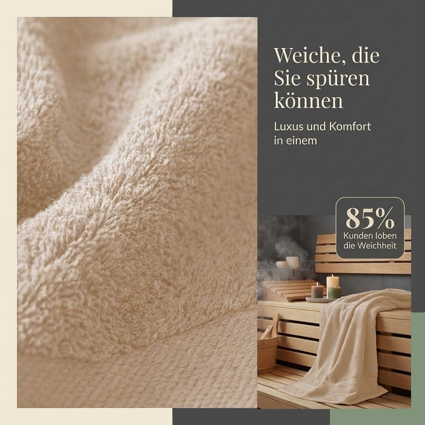 Komfortec 4X towels 50x100 cm and 4X shower towels 70x140 cm set | Terrycloth Bath Towel & Hand Towel Set Large | 100% cotton - soft | Quick drying