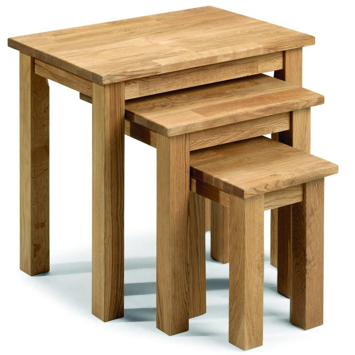 Julian Bowen Coxmoor Nest of Tables, Set of 3 - Oak - H48 x W50 x D35cm