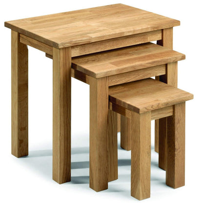 Julian Bowen Coxmoor Nest of Tables, Set of 3 - Oak - H48 x W50 x D35cm