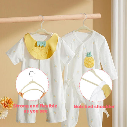 ManGotree 11" Baby Velvet Hangers Non-Slip Kids Hangers 48 Pack Beige