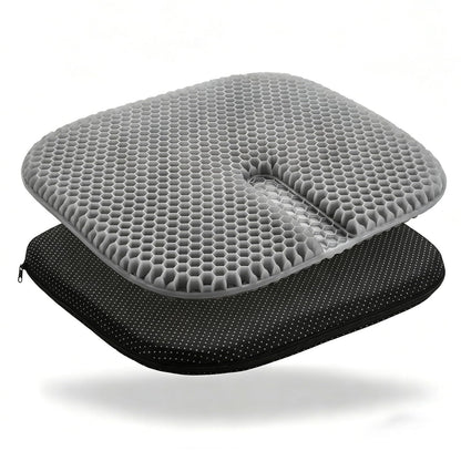 Gel Seat Cushion - Soft Sitter Honeycomb Cushion with Non-Slip Cover Large Gel Cushion with Relieving Back Coccyx Pain Pressure Cool Seat Pads for