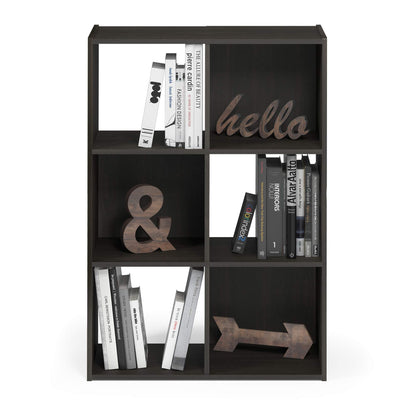 Furinno PELLI Book Shelf, 3x2 Bookshelf, Cube Storage Organizer Cabinet, 11.6 x 24.2 x 35.9, for Living Room, Bedroom, Home Office, Espresso