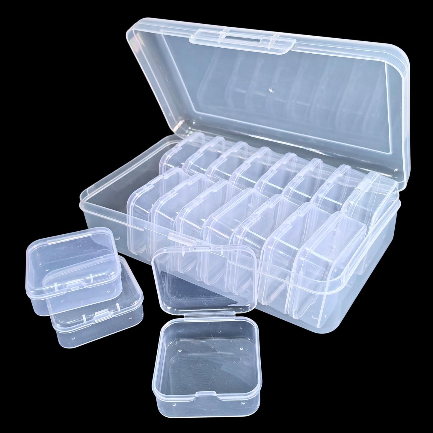 Goodma Small Bead Organizers, 19 Pieces Plastic Storage Cases