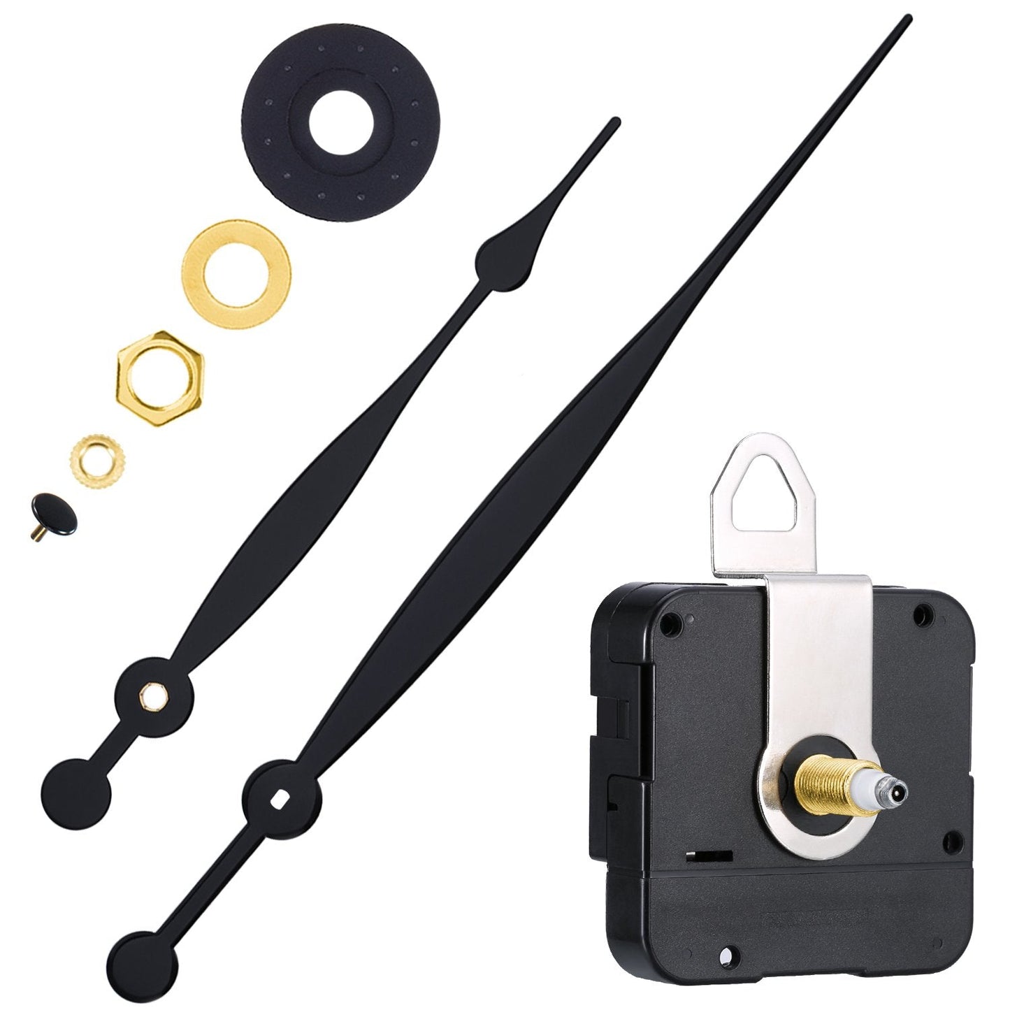 Hicarer High Couple Quartz Clock Movement Replacement Parts with Long Hands and Spade Hanger 208mm/8.2 Inch