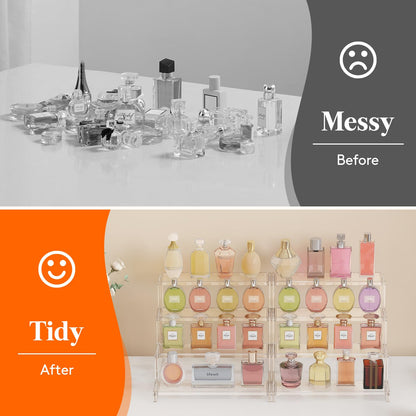 Lifewit Clear Display Stand, 12 Inch 4 Tires Perfume Display Stand Holder, Plastic Display Riser for Figures, Cupcake