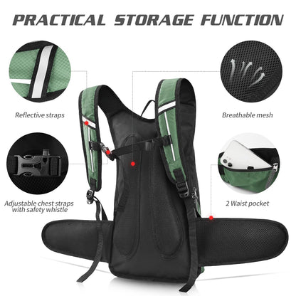 Expansea Hydration Backpack, Lightweight Insulation Hydration Pack with 3L Water Bladder, Waterproof and Breathable Large Capacity Outdoor Sport