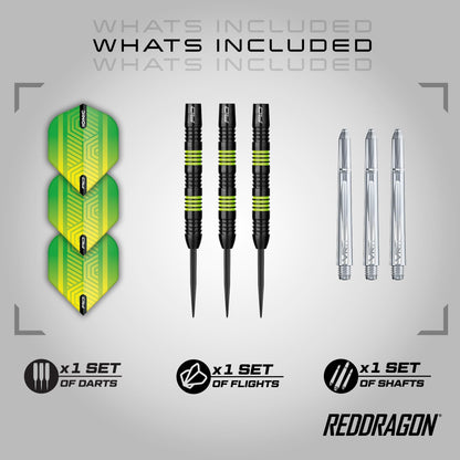 RED DRAGON Freestyle 24g Tungsten Darts Set with Flights and Stems