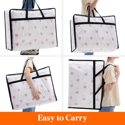 Lifewit 3 Pack Clear Storage Bags, 95L Plastic Clothes Storage Bags