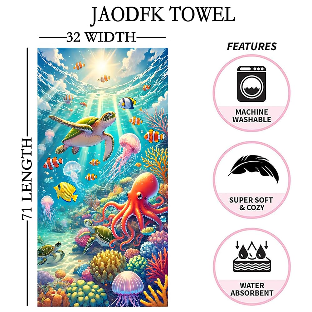 JAODFK Microfibre Beach Towel 71"X32" Quick Dry Lightweight Sand Free Extra Large Thin Towels Travel Essentials For Adults Womens Swim Bath