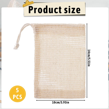5 pcs Natural Sisal Soap Saver Bag Exfoliating Soap Saver Pouch with Drawstring for Foaming and Drying the Soap Shower Bath