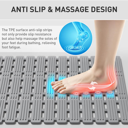 XIYUNTE Large Shower Mat Non Slip Anti Mould for Elderly- 90 x 40cm Cut-to-Fit Non Slip Shower Mat for Inside Shower