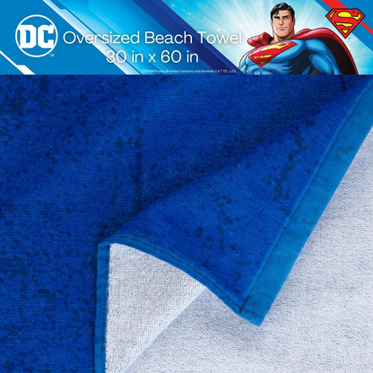 Franco Collectibles Superman Super Soft Cotton Bath/Pool/Beach Towel, 60 in x 30 in, (Official) WB Product