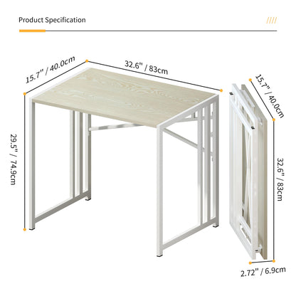 Lutown-Teen 47 inch Folding Desk No Assembly Required, Mahogany