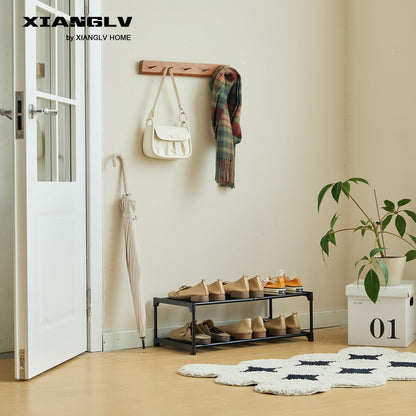 XIANGLV Shoe Rack, 2-Tier Shoe Rack Small, Can Hold 6 Pairs of Shoes, Shoe Shelf Storage Organizer,Anti-Rust Coating, Suitable for Dormitory
