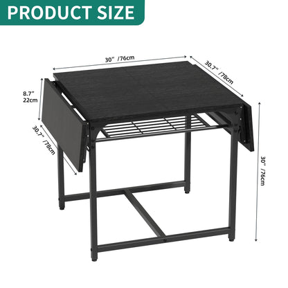 YITAHOME Folding Dining Table, Drop Leaf Table, Black