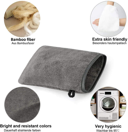 PHOGARY Microfibre Body Wash Mitts Set (10pcs) Flannels Soft Shower Face Mitts, Bath SPA Cloth, Reusable Makeup Remover Mitt Gloves, 15x21 cm
