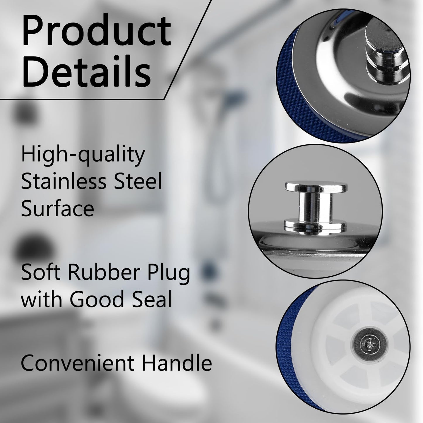 Tabanzhe Bath Plug UK -Sink Plug Replacement Universal Kitchen Bathroom Sink Plugs 40-42mm Hole Stainless Steel Drain Stopper for Bathtub,Wash