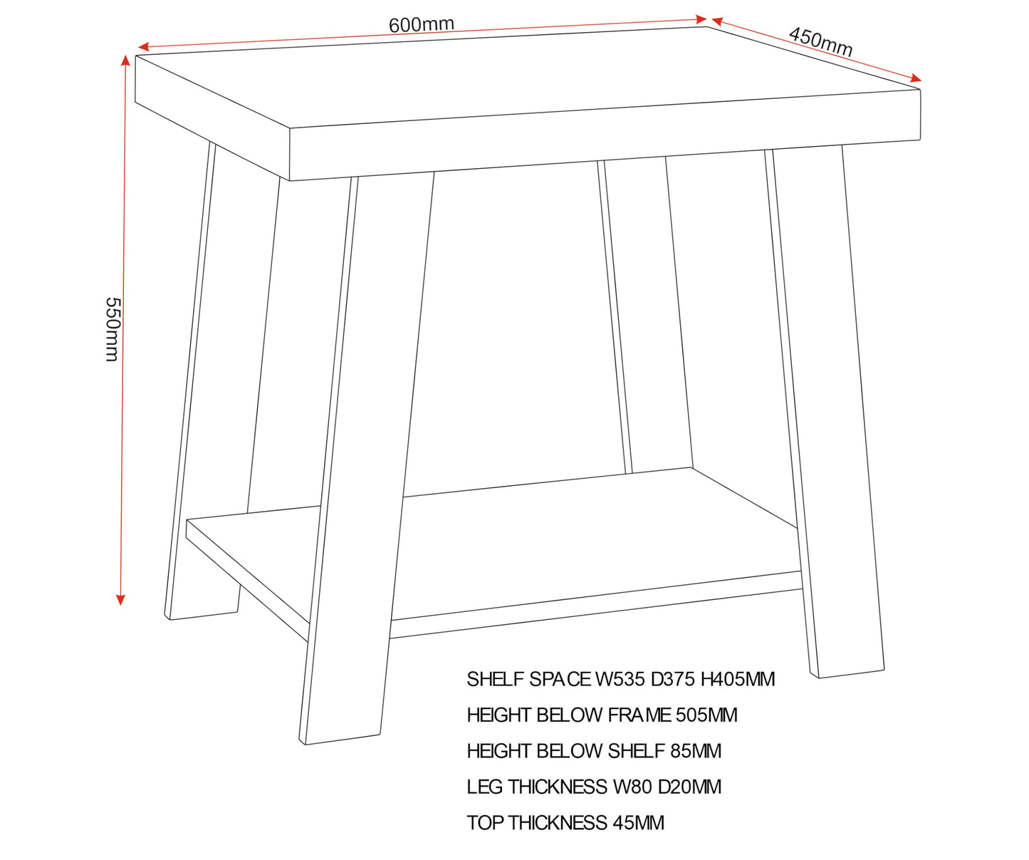 Seconique Eddie Side Table in Grey/Sonoma Effect