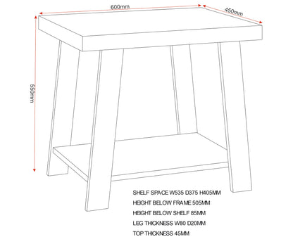 Seconique Eddie Side Table in Grey/Sonoma Effect