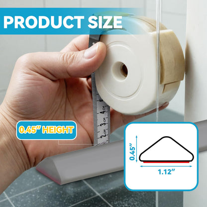 DLYYPLUS 1M Wet Room Floor Barrier, Self-Adhesive Collapsible Silicone Shower Threshold Water Dam