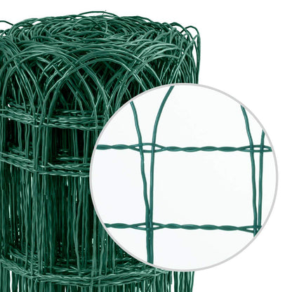 Amagabeli Garden Home 0.4M x 25M Green Garden Border Fence 2.95mm RAL6005 PVC Coated Metal Wire Fencing Rustproof Netting Border Edge for Outdoor