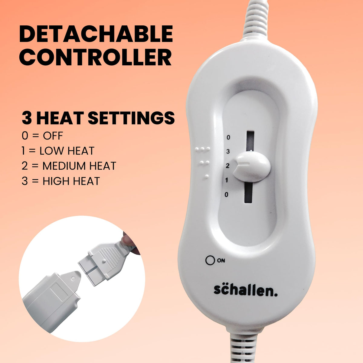 Schallen Premium Comfort Electric Heated Blanket, Remote Control with 3 Heat Settings Double, Soft Fleece Electric Blanket