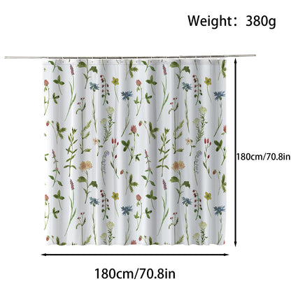 FAIRYGATE Bathroom Curtains Shower 180x180cm Spring Flower Shower Curtain Summer Curtain Artwork Print Polyester Waterproof Material Home Bathtub