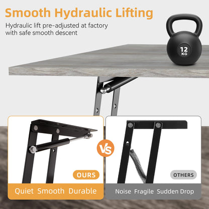 PURFINO Coffee Table with Lift Top - Wooden Modern Centre Table with Unique Textured & Hidden Storage, for Living Room, Bedroom, Small Space