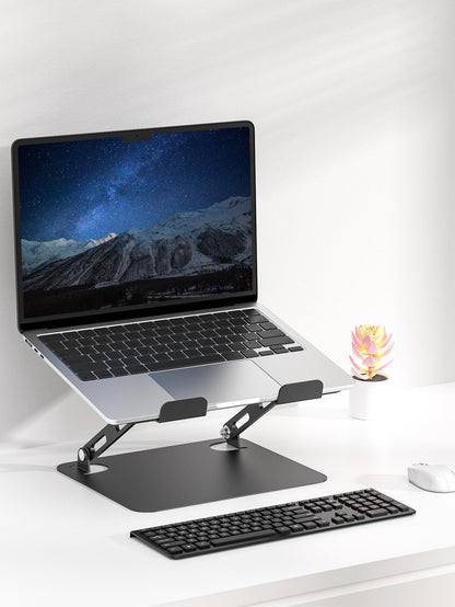 SOUNDANCE Laptop Stand, Heavy Metal Base, Adjustable, 10-15.6", Black