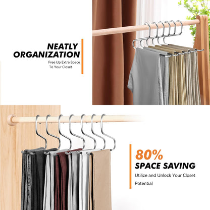 Hodola 18 Pack Space Saving Open Ended Metal Pant Hangers, Non Slip Jean Hangers for Men and Women