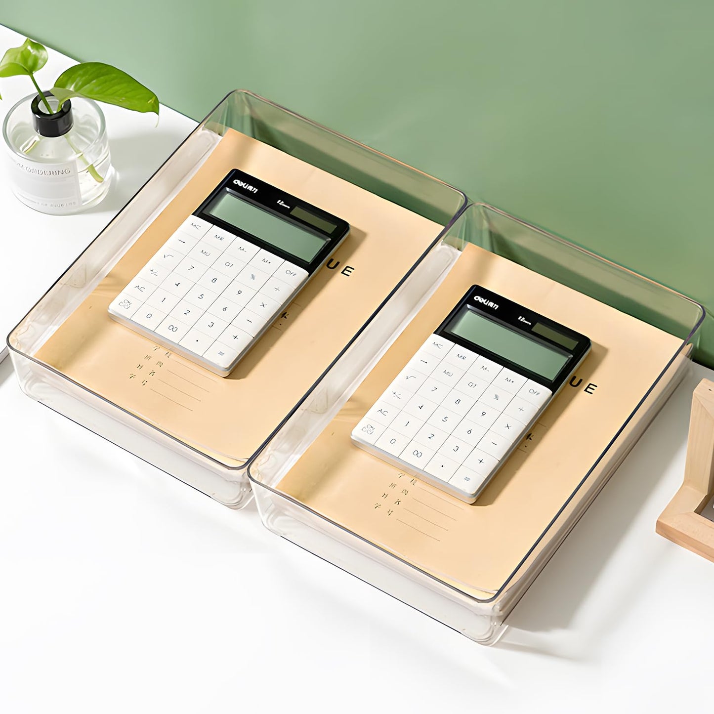 Desk Drawer Organiser, 6 Pack Large Kitchen Acrylic Drawer Storage Box Set Fridge Organiser Clear Plastic Dressing Table for Utensils Makeup Office