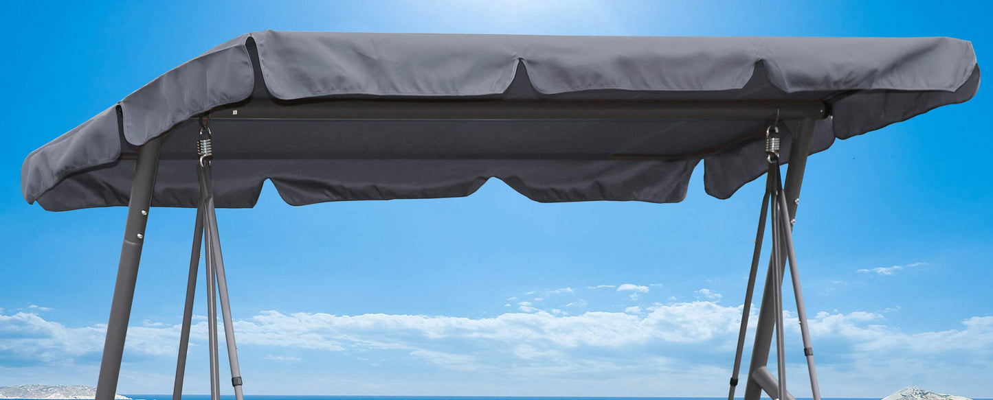 Quick-Star Replacement Roof Universal 3 Seater Grey Replacement Cover Sun Canopy Swing Roof