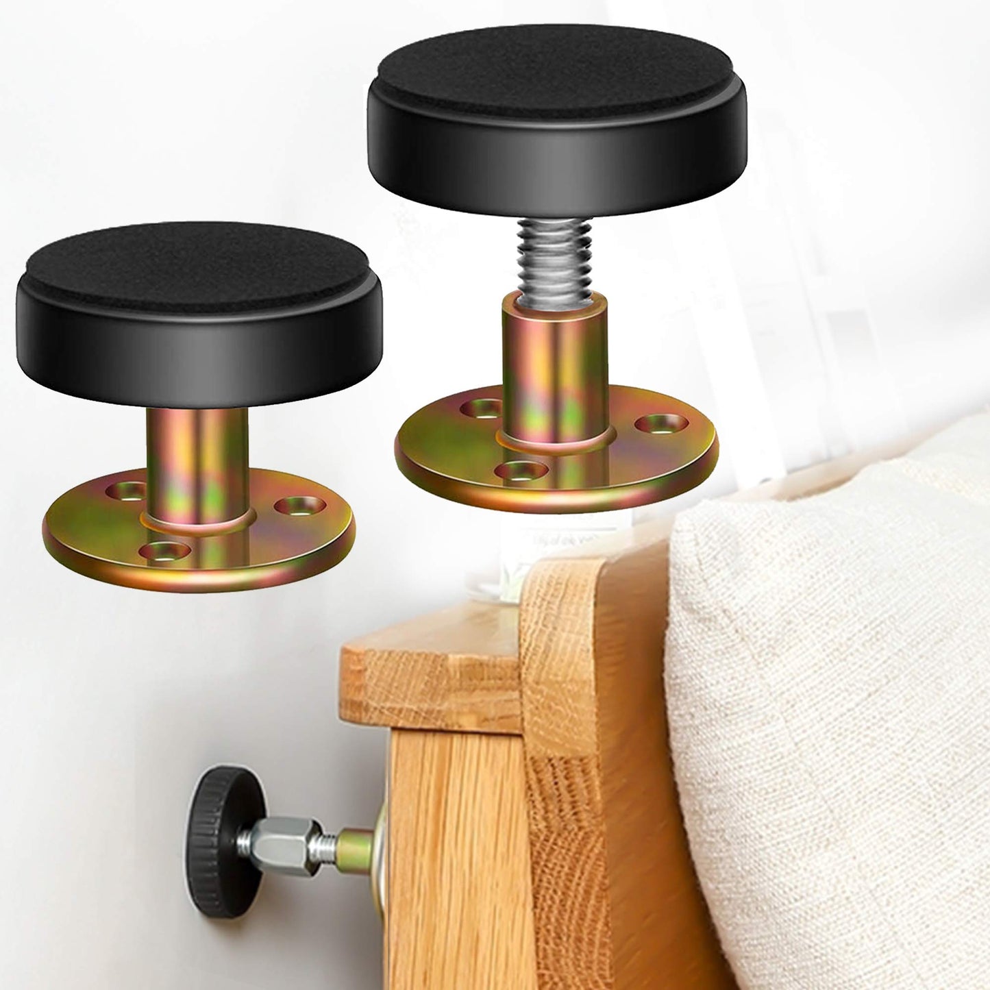 Adjustable Threaded Bed Frame Anti-Shake Tool for Bed, Headboard Stoppers, Telescopic Support for Room Wall,Bedside Headboards Prevent loosening