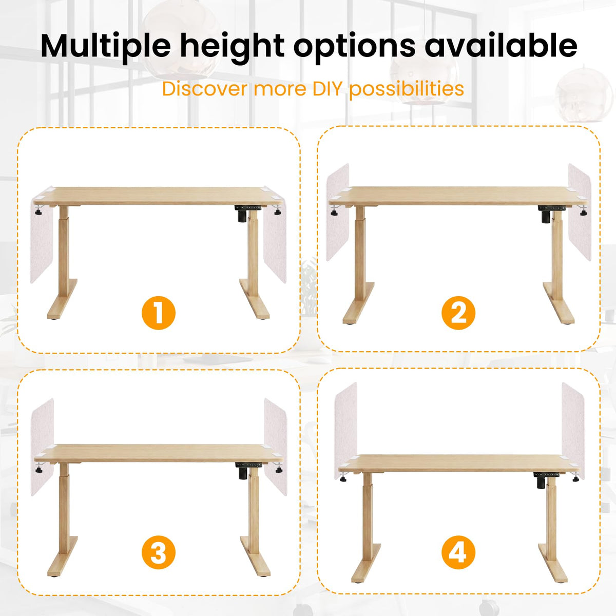 2-Pack Felt Desk Dividers, Clamp-On Privacy Panels, 60 x 60 cm, Oatmeal