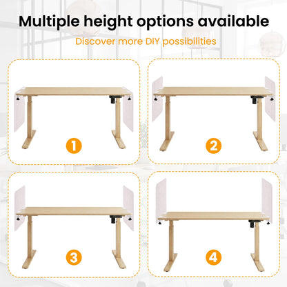 2-Pack Felt Desk Dividers, Clamp-On Privacy Panels, 60 x 60 cm, Oatmeal