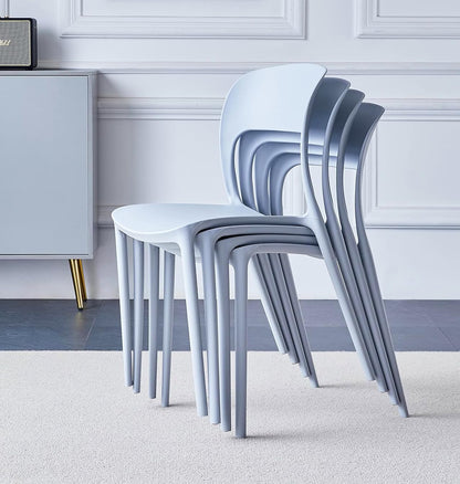 Hallowood Furniture Stoker Stackable Plastic Dining Chairs Set of 4, Grey