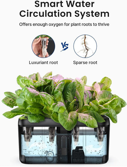 iDOO Hydroponics Growing System, Presents for Friends, 8 Pods Smart Garden with LED Grow Light, Auto Timer, Indoor Herb Garden Germination Kit for