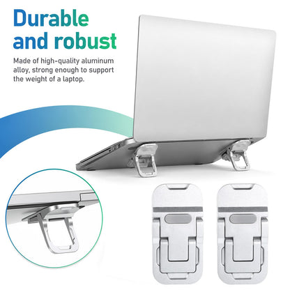 Bruislard 2 Pcs Keyboard Riser Zinc Alloy Foldable Laptop Stand