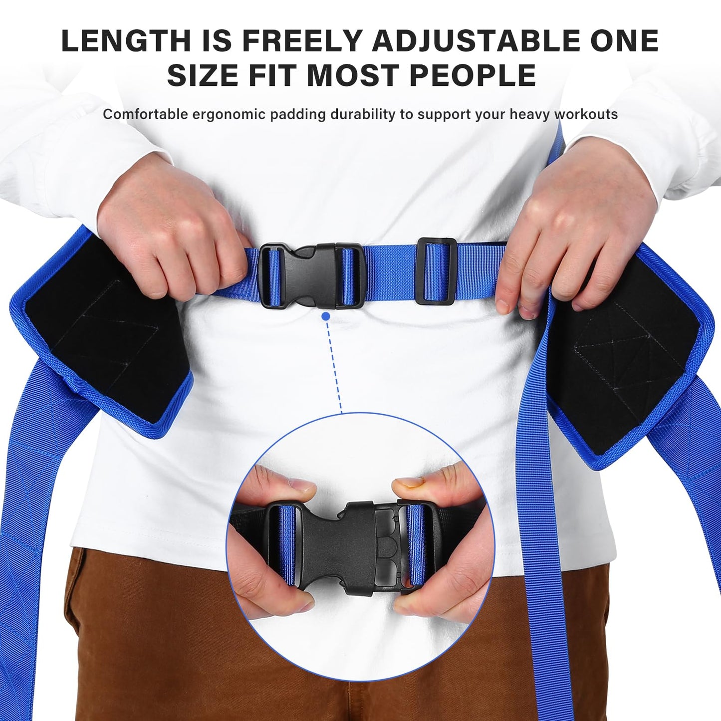 Bilbear Sled Pulling Belt,Adjustable Sled Training Waist Belt,Belt for Pulling,Weight Sled Pull Belt for Tire Pulling,Squat,Leg Muscles Strength