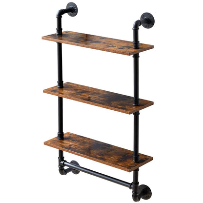 IBUYKE Pipe Floating Shelves, Wall Shelf Outdoor, 60x20x103cm, Decorative Shelving Unit for Wall, Plant Stand, Storage Organiser Shelf for Bedroom,