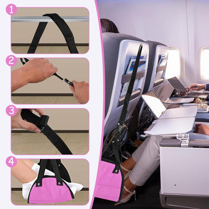 Xynovate 2 PCS Airplane Footrest, Portable Adjustable Plane Leg Rest, Travel Foot Hommock with Memory Foam, Ergonomic Support for Long Flights