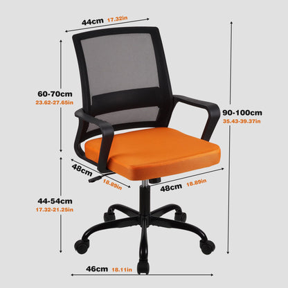 T-THREE.Adjustable office chair, ergonomic mesh swivel seat, with lumbar support, height adjustment, 360° rotation, and tilt function